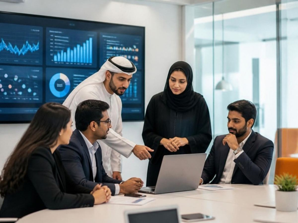 Datawise consultants reviewing data dashboards with a client team