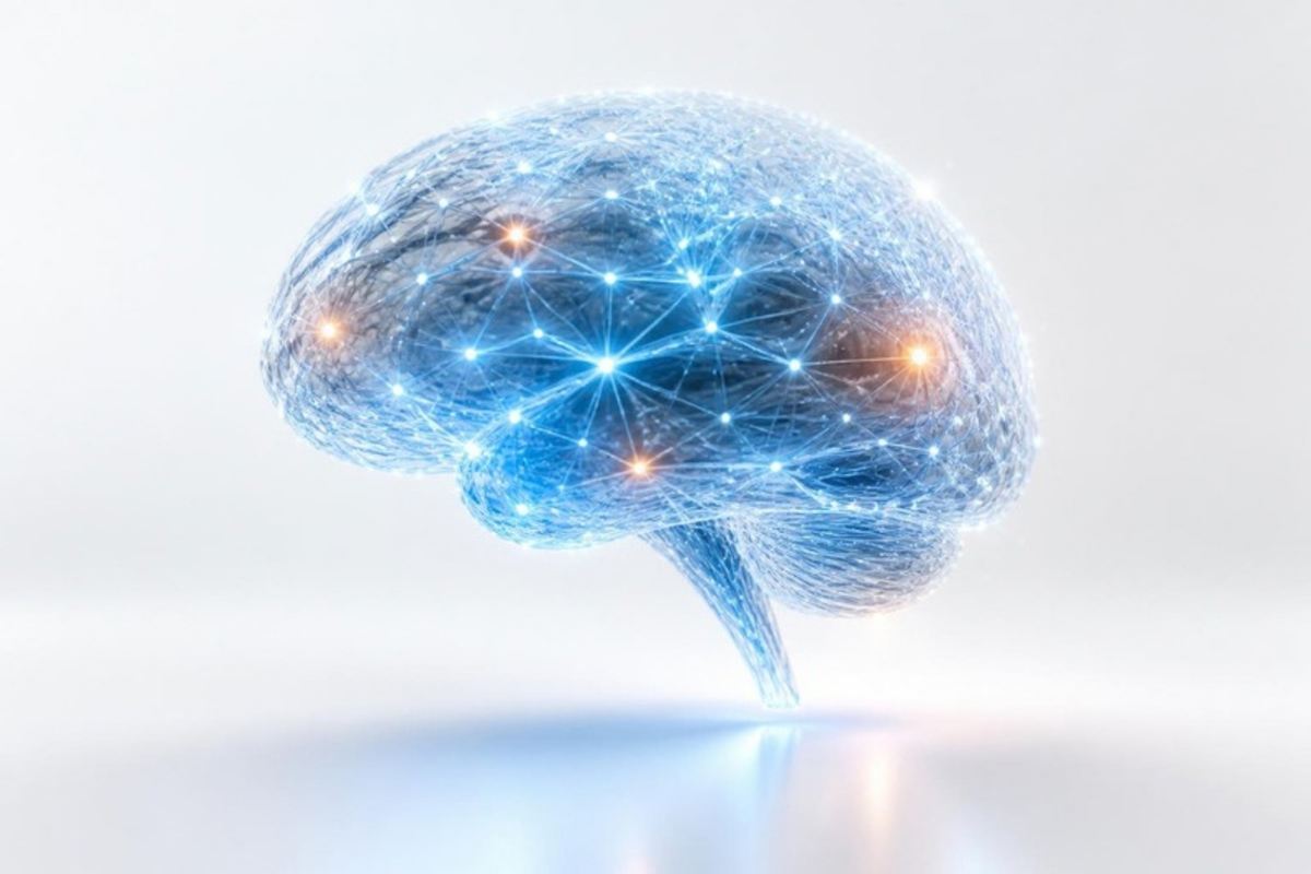 Glowing neural network representing enterprise AI